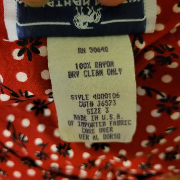 Johnathan Martin 3 Red Floral Polka Dot Maxi Dress Button Down Scoop Neck Cospla - Picture 8 of 8